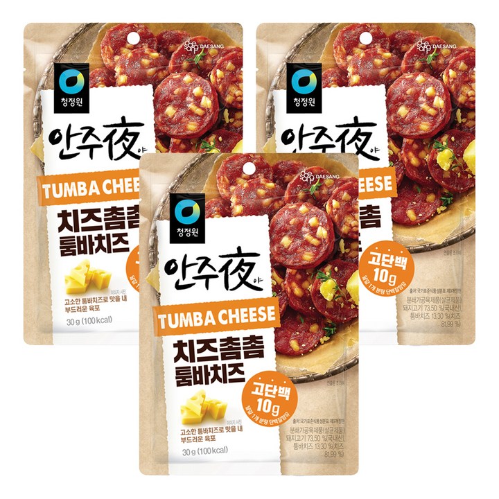 대상 청정원 바로 eat 안주야 치즈촘촘 툼바치즈, 30g, 3개