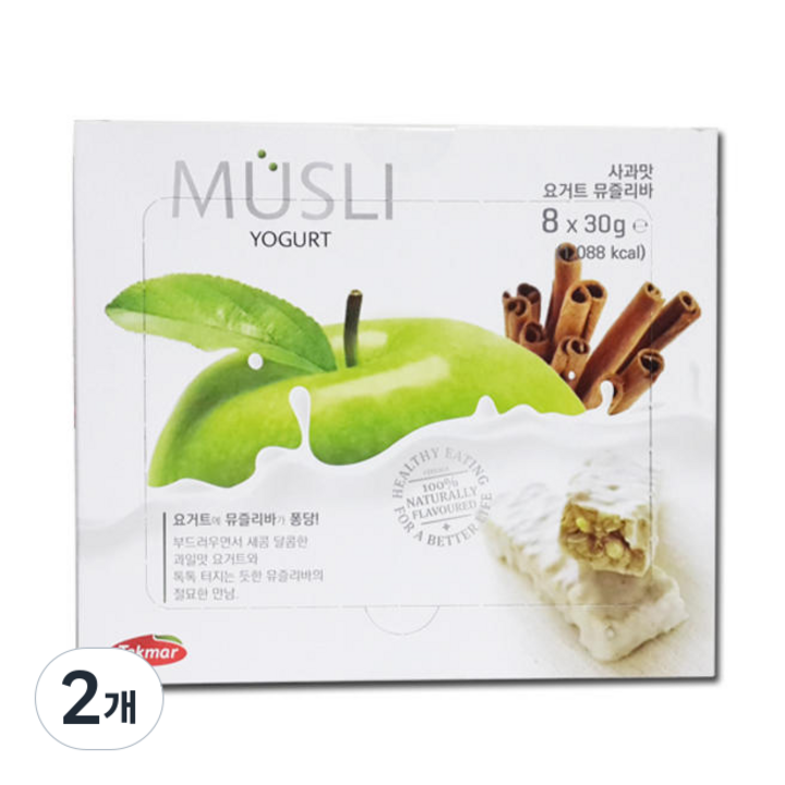 골든벨통상 요거트 뮤즐리바 사과맛, 240g, 2개