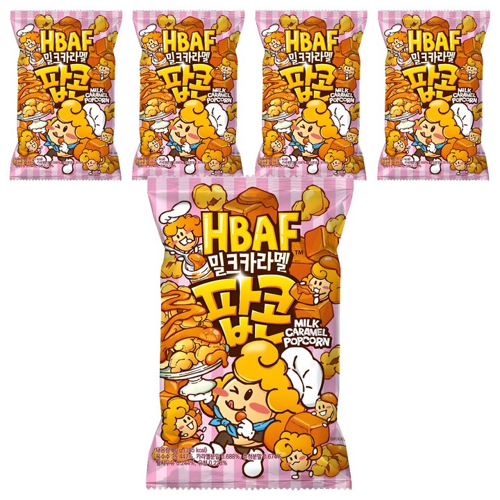 바프 밀크카라멜 팝콘, 80g, 5개