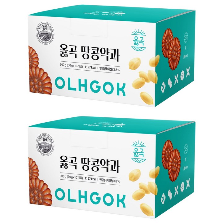 옳곡 땅콩약과 이정돈 약과지 10p, 2개, 300g