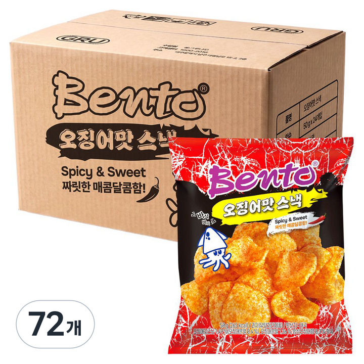 벤토 오징어맛 스낵, 50g, 72개