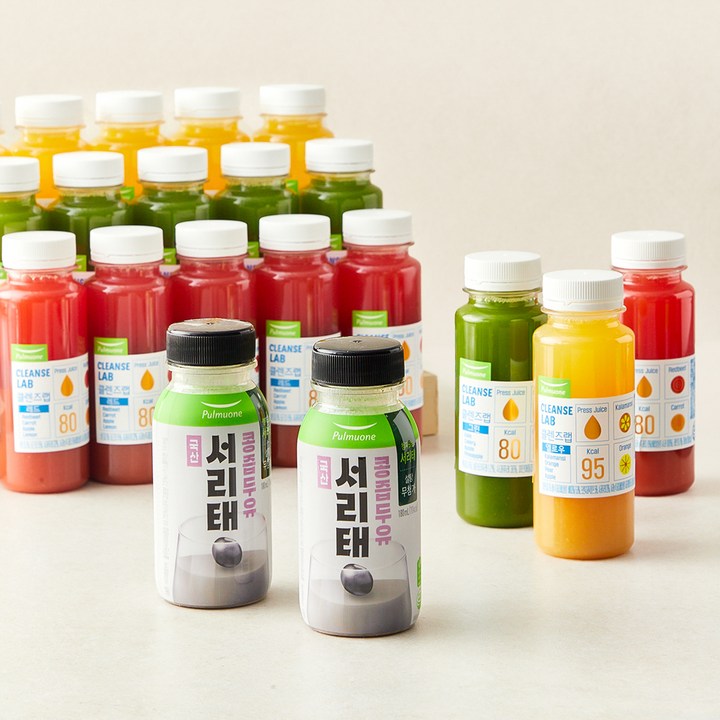 풀무원녹즙 클렌즈 3days 프로그램 워밍업 3종 x 6병 +서리태콩즙 3병, 1세트, 190ml
