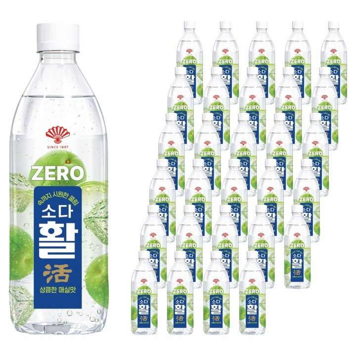 동화약품 소다활 제로 탄산음료 매실맛, 48개, 500ml