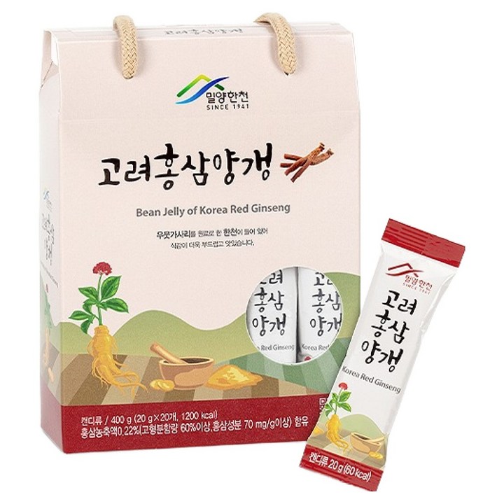 밀양한천 고려홍삼양갱, 1개, 400g