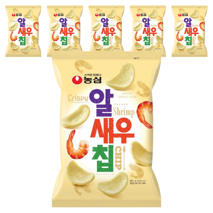 농심 알새우칩, 110g, 6개