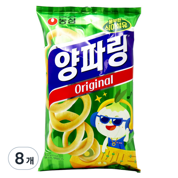 양파링 오리지널, 80g, 8개