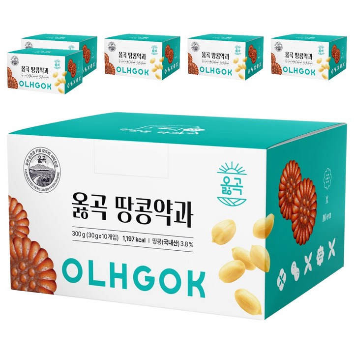 옳곡 땅콩약과 이정돈 약과지 10p, 6개, 300g