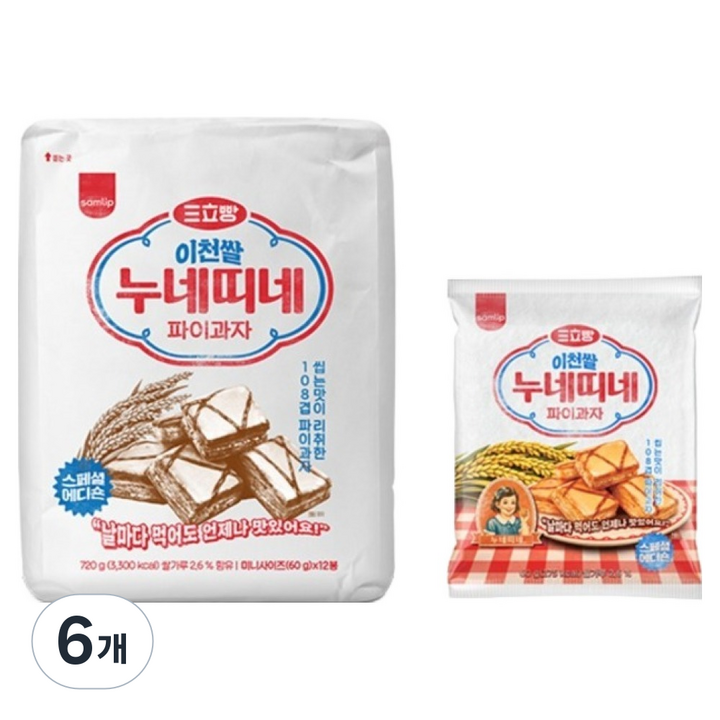누네띠네 이천쌀 파이과자 12p, 720g, 6개