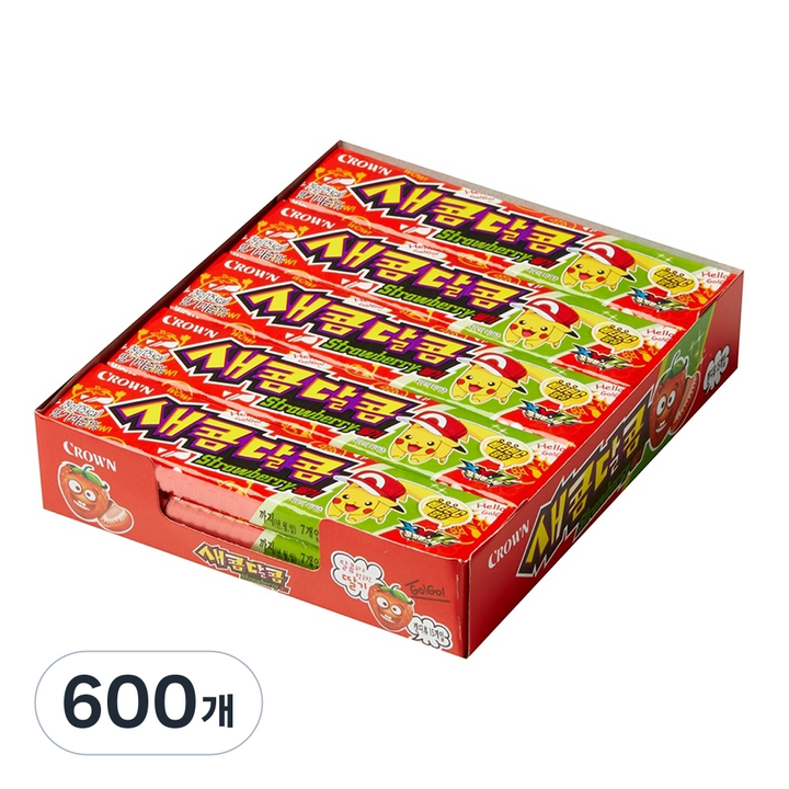 크라운 새콤달콤 딸기맛 츄잉캔디, 29g, 600개