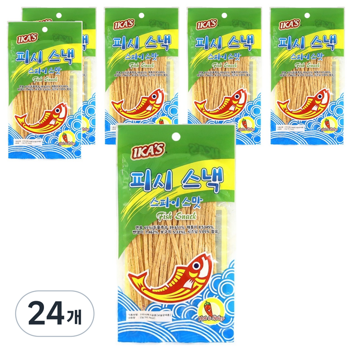 이카스 피시스낵 스파이스맛, 24개, 13g
