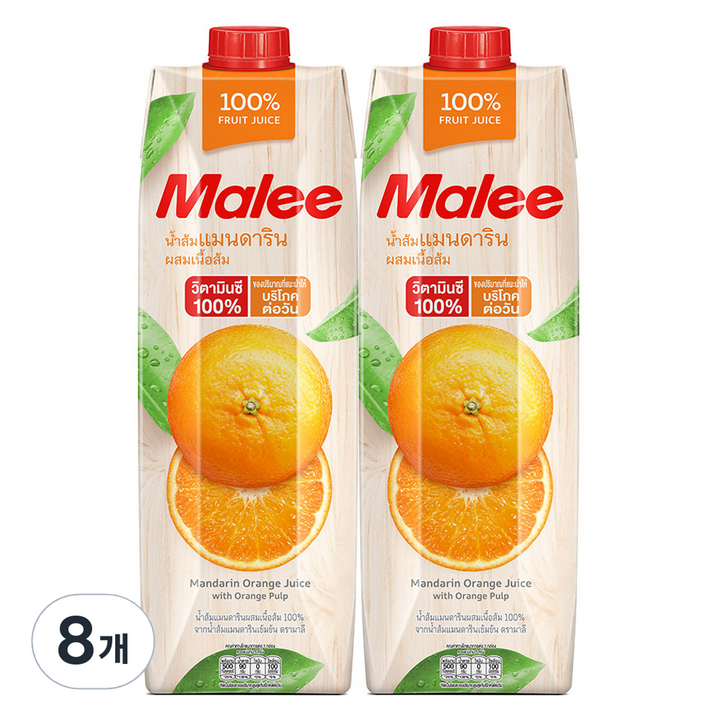 말리 만다린 오렌지 주스, 1L, 8개