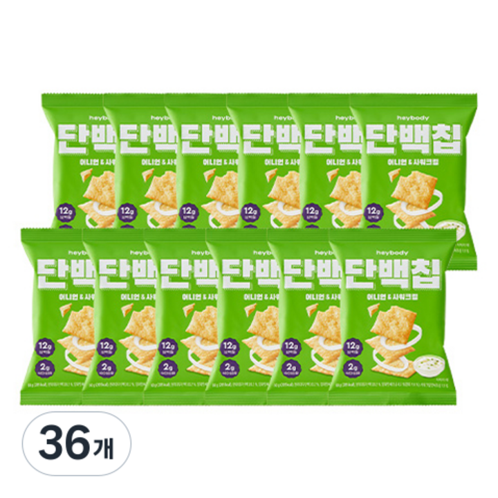 헤이바디 단백칩 어니언&사워크림, 50g, 36개