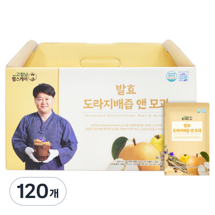 고철남헬스케어 발효 도라지배즙 앤 모과, 80ml, 120개