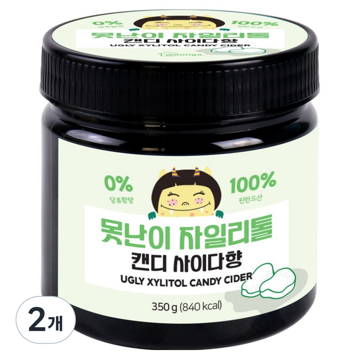 우리가스토리 못난이 자일리톨 캔디 사이다향, 2개, 350g