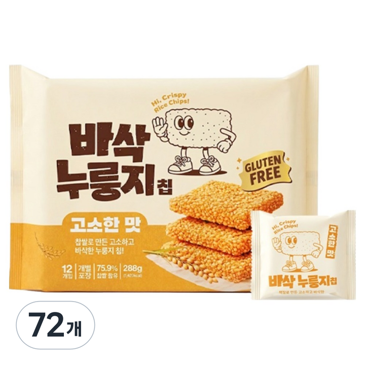 대원리프레쉬 바삭 누룽지칩 고소한맛, 24g, 72개