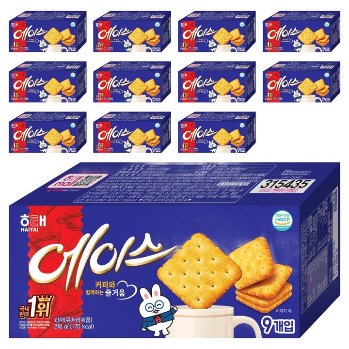 해태제과 에이스 과자, 218g, 12개