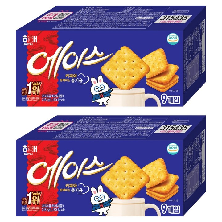 해태제과 에이스 과자, 218g, 2개