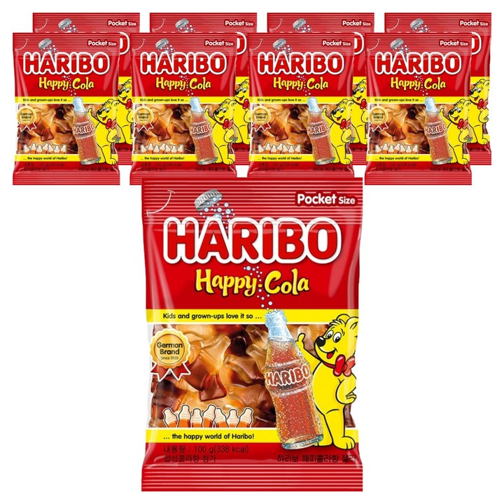 하리보 해피콜라 젤리, 100g, 9개