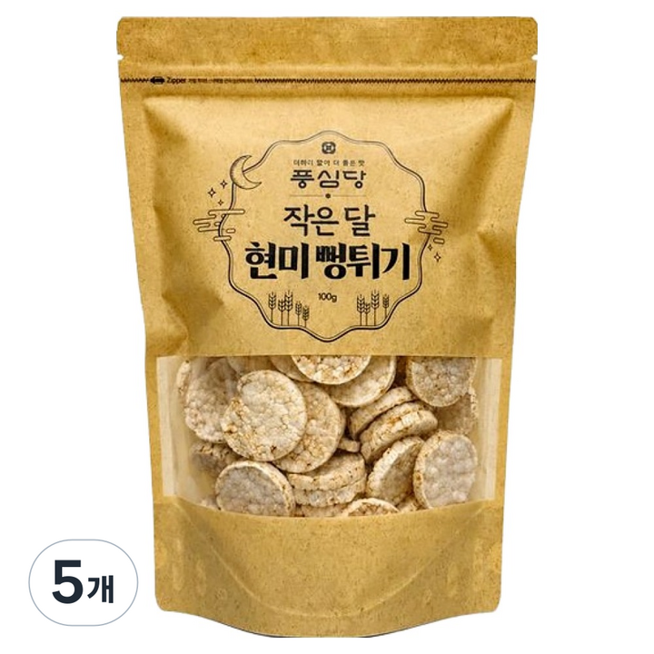 풍심당 국내산 현미 뻥튀기, 5개, 100g