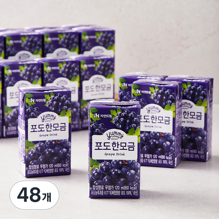 자연드림 포도한모금 주스, 120ml, 48개입