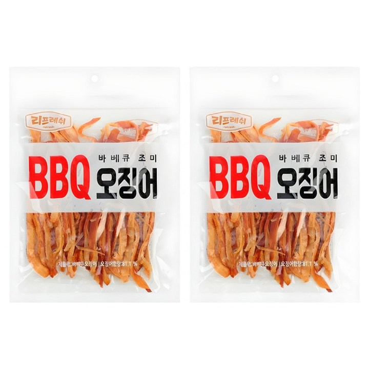 리프레쉬 바비큐 조미 BBQ 오징어, 200g, 2개