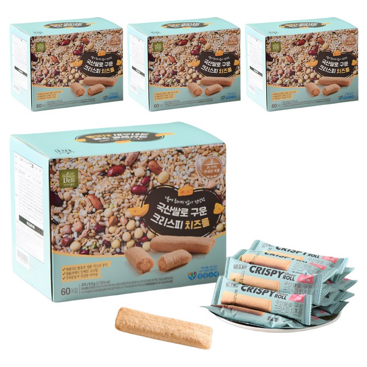 파머스델리 쌀로 구운 크리스피 치즈롤 60p, 510g, 4개