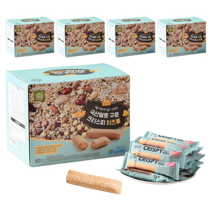파머스델리 쌀로 구운 크리스피 치즈롤 60p, 510g, 5개