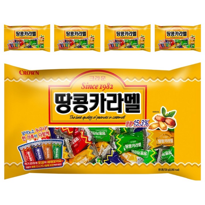 크라운 땅콩카라멜, 720g, 5개