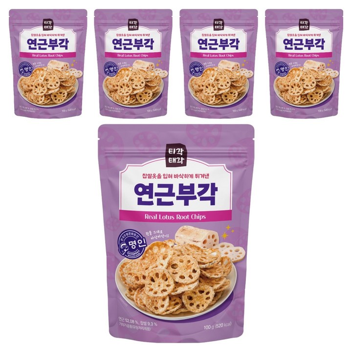 티각태각 연근 부각, 100g, 5개