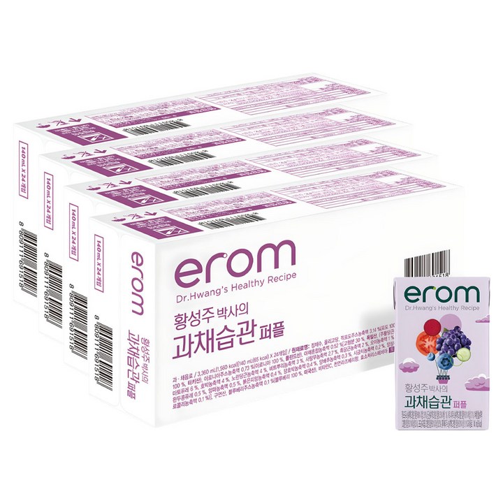 이롬 황성주 과채습관 퍼플, 140ml, 96개