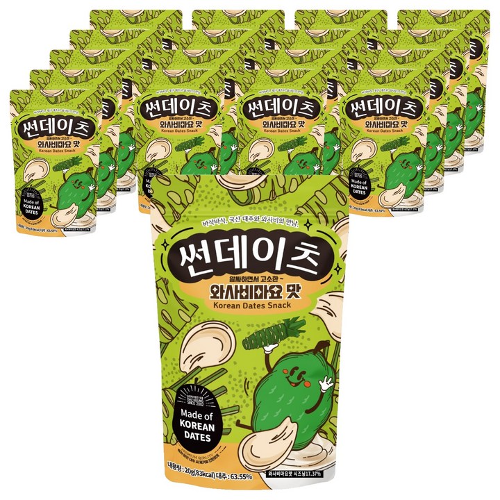썬데이츠 대추스낵 와사비마요맛, 20g, 18개