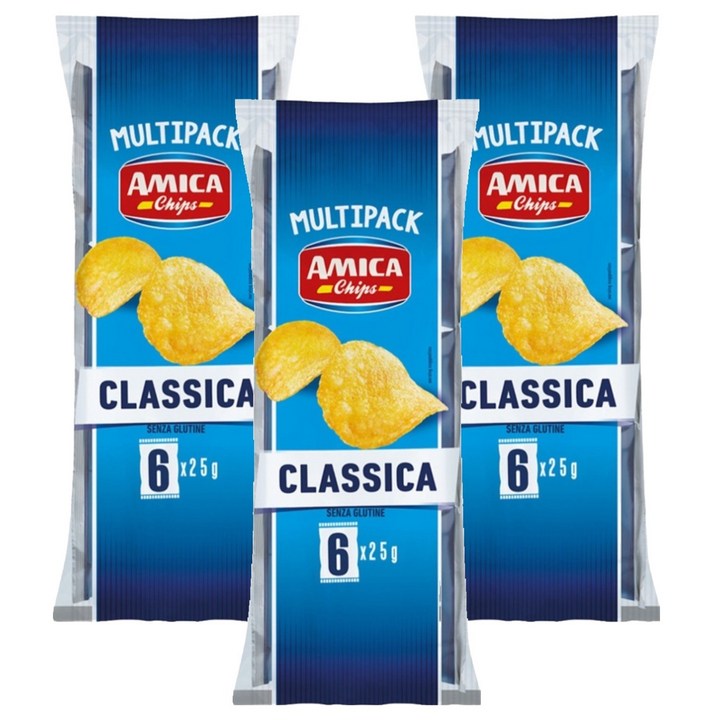 아미카칩스 오리지널 감자칩 멀티팩, 150g, 3개