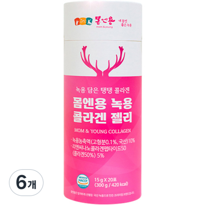 몸엔용 녹용 콜라겐 젤리 20p, 300g, 6개