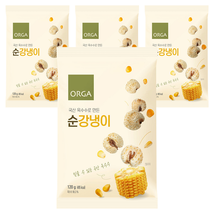 올가홀푸드 옥수수로 만든 순강냉이, 120g, 4개