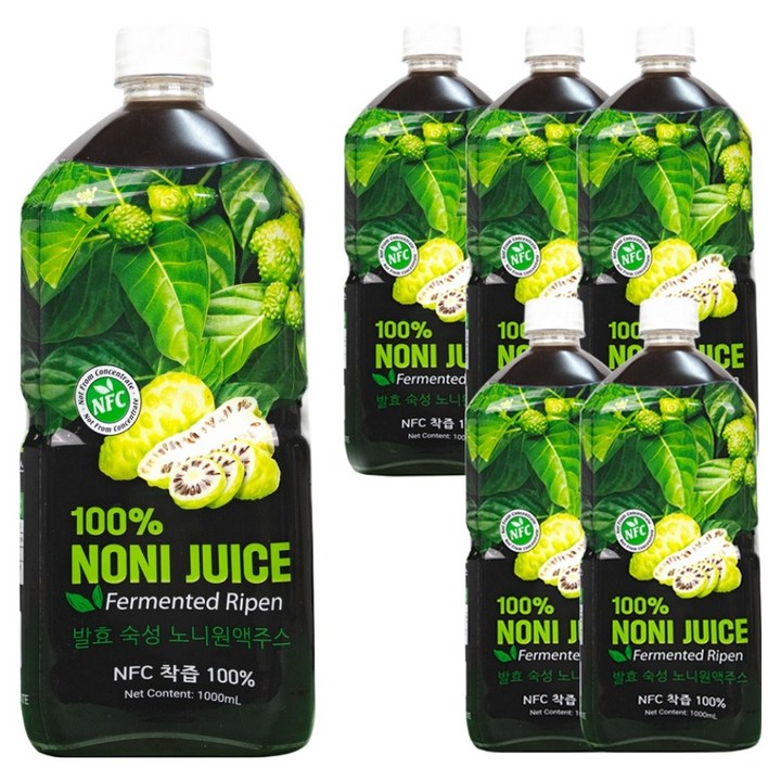 파모빗 발효 숙성 노니원액주스 착즙액, 6개, 1L