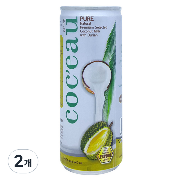 코쿠 코코넛밀크 드링크 두리안, 240ml, 2개
