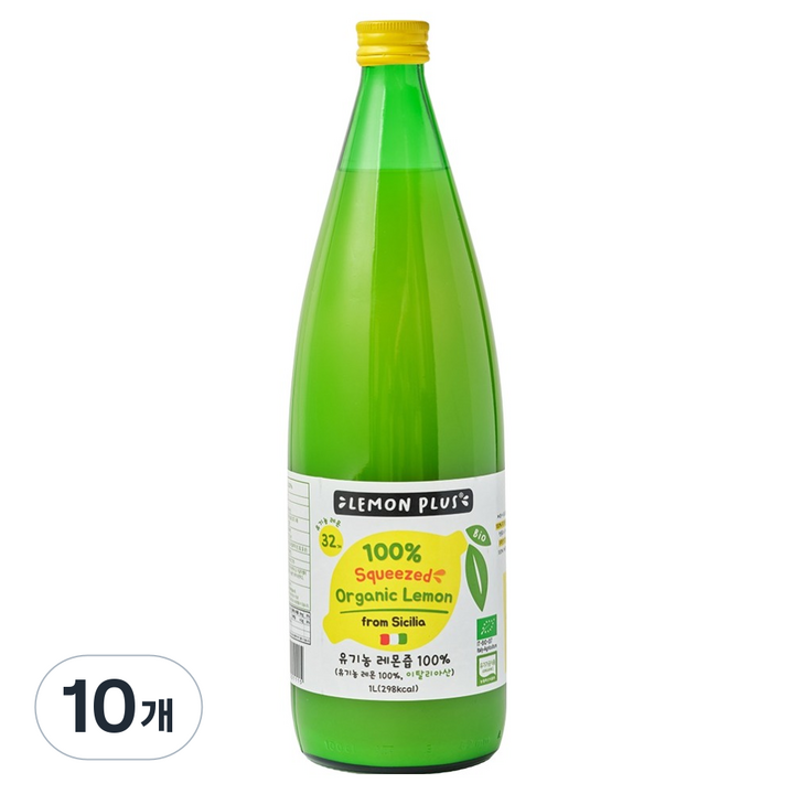 레몬플러스 유기농 레몬즙, 1L, 10개