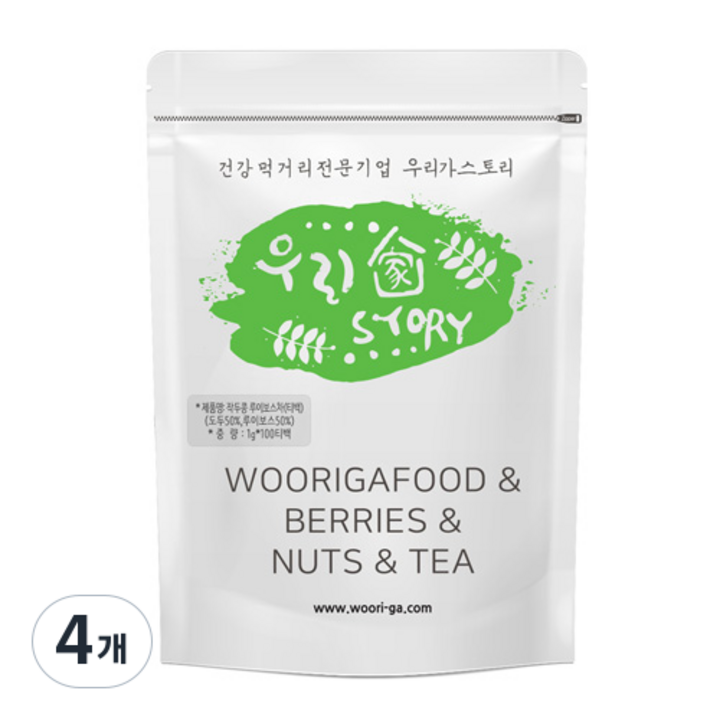 우리가스토리 작두콩 루이보스차 삼각티백, 1g, 100개입, 4개