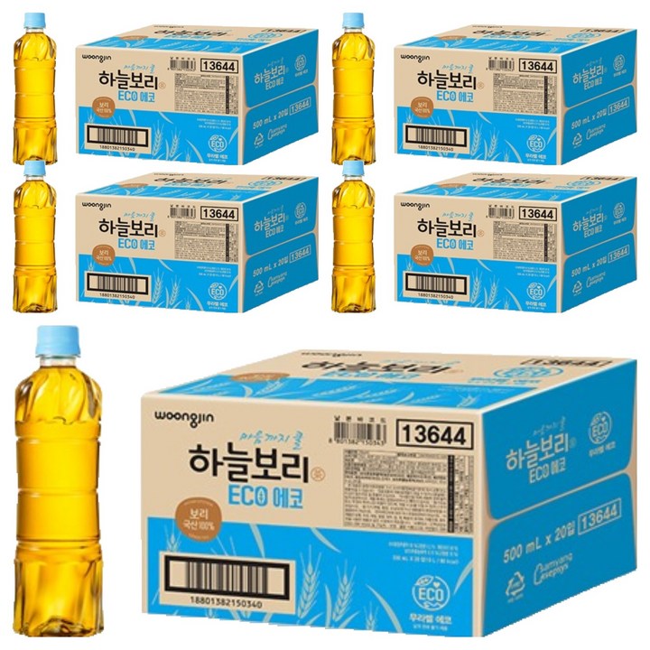 하늘보리 에코 무라벨, 100개, 500ml