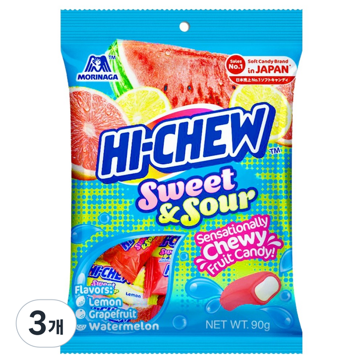 하이츄 스윗앤사우어, 90g, 3개