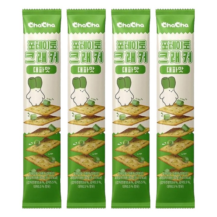 챠챠 포테이토 크래커 대파맛, 4개, 51g
