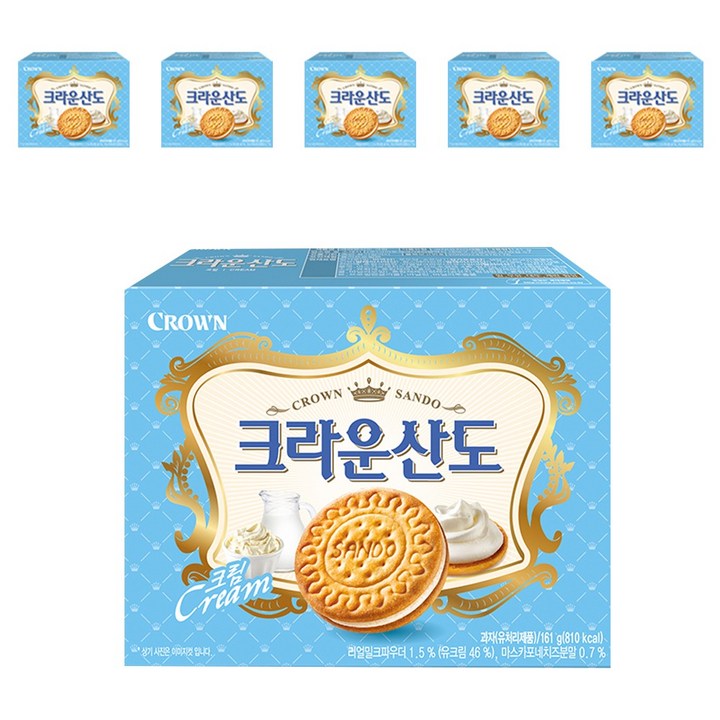 크라운산도 크림, 161g, 6개