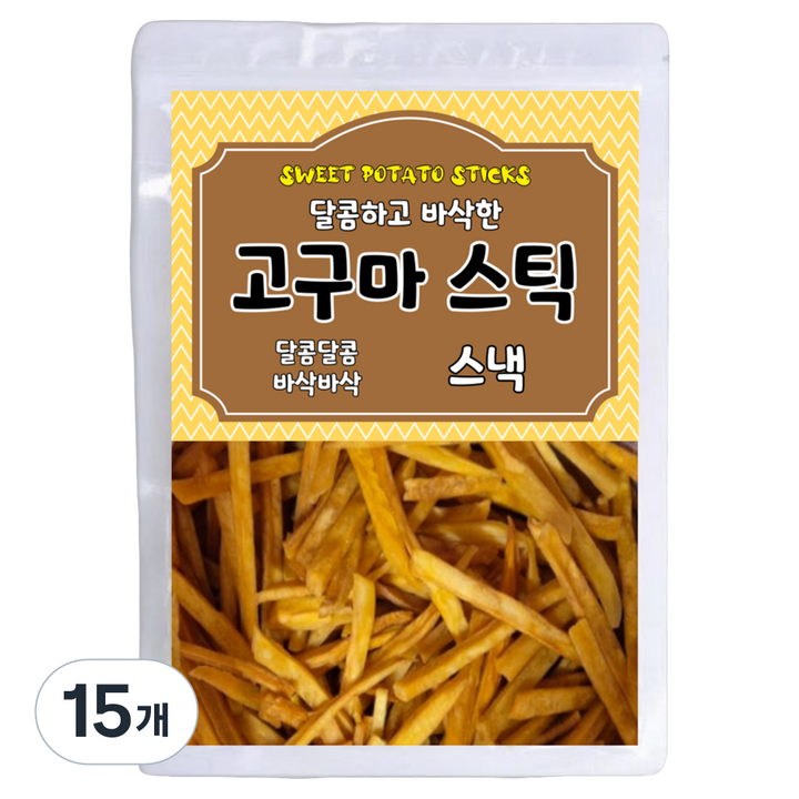 달콤하고 바삭한 골드 고구마스틱, 200g, 15개