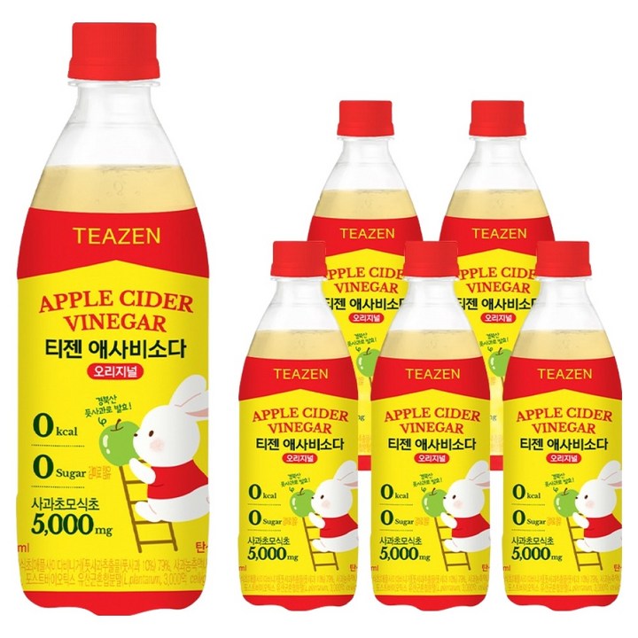 티젠 애사비소다 오리지널, 6개, 500ml