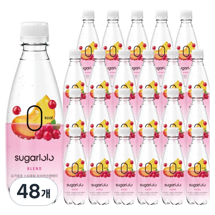 슈가로로 스파클링 피치앤크랜베리, 48개, 350ml