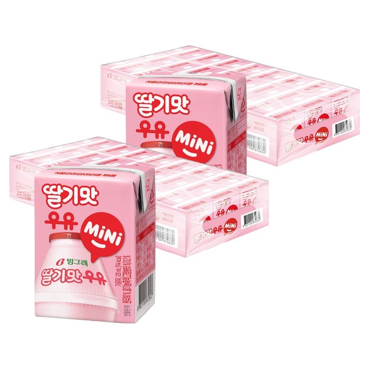 빙그레 딸기맛 우유 MiNi, 120ml, 48개