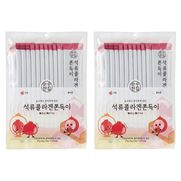 순수한집 석류 콜라겐 쫀득이 15p, 375g, 2개