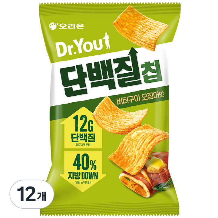 닥터유 단백질칩 버터구이 오징어맛, 60g, 12개