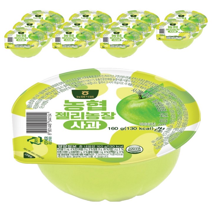 농협식품 젤리농장 사과 젤리, 160g, 12개