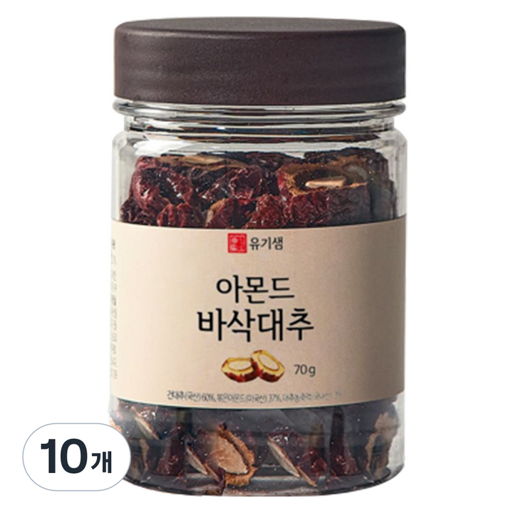 유기샘 아몬드 바삭대추, 70g, 10개